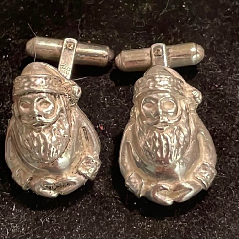 ANTIQUE & RARE 14k signed Walter E. Hayward solid sterling silver cuff links